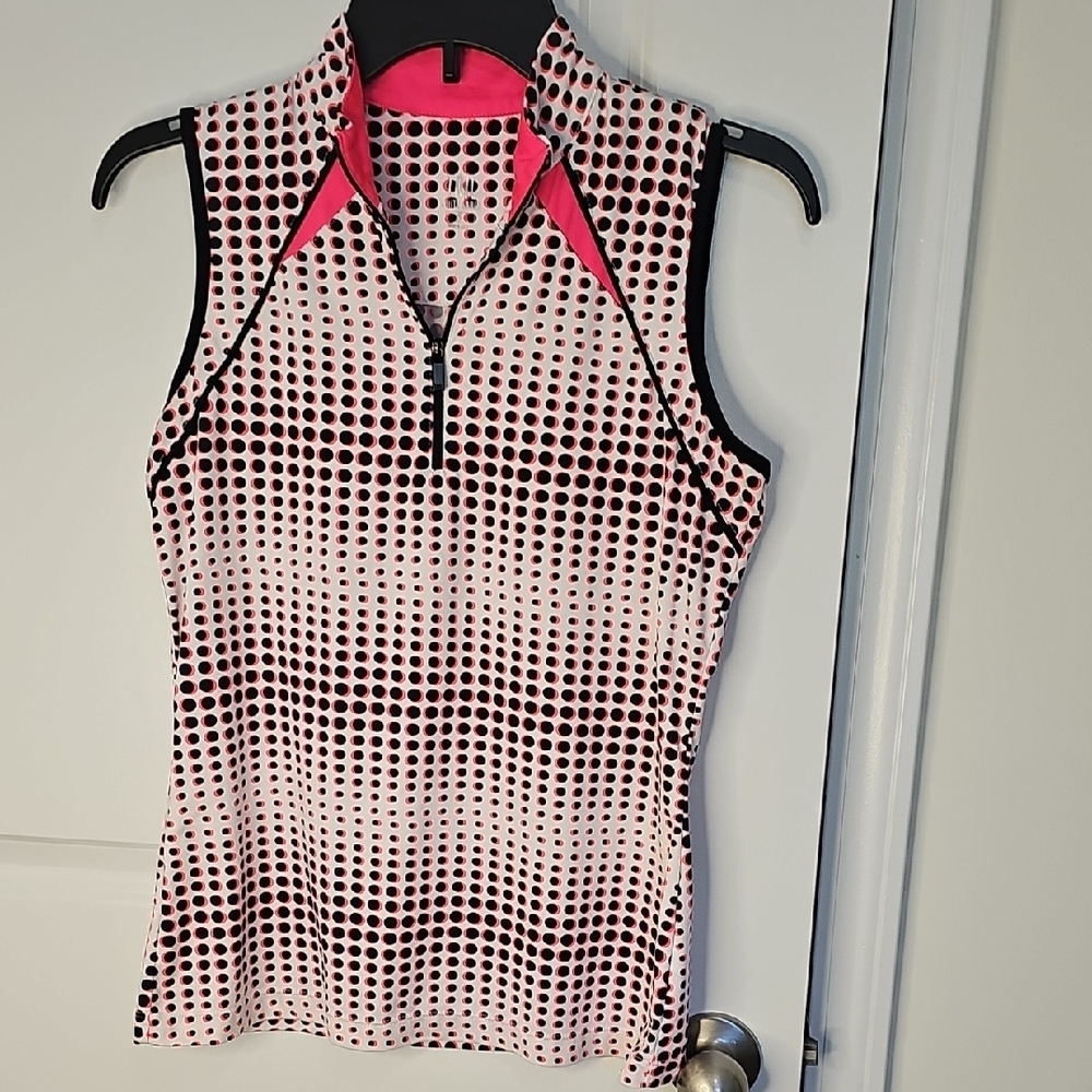 Tail Pink and Black‎ Polka Dot Tank Top